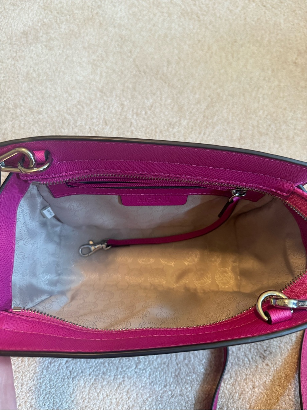 Michael Kors Fuchsia Saffiano Leather Crossbody Bag - Picture 7 of 7